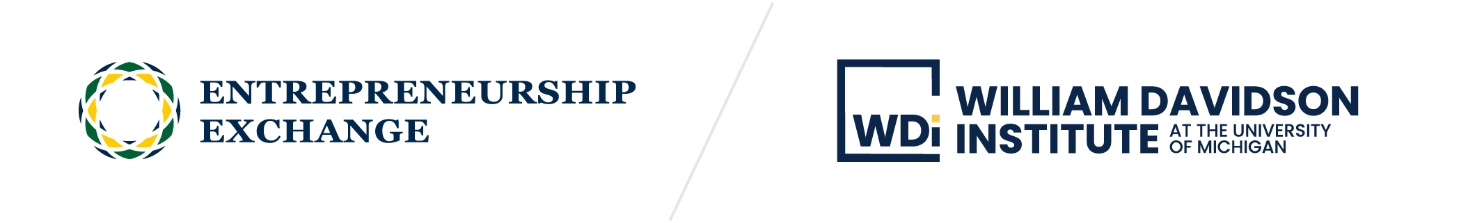 Entrepreneurship Exchange logo and William Davidson Institute logo