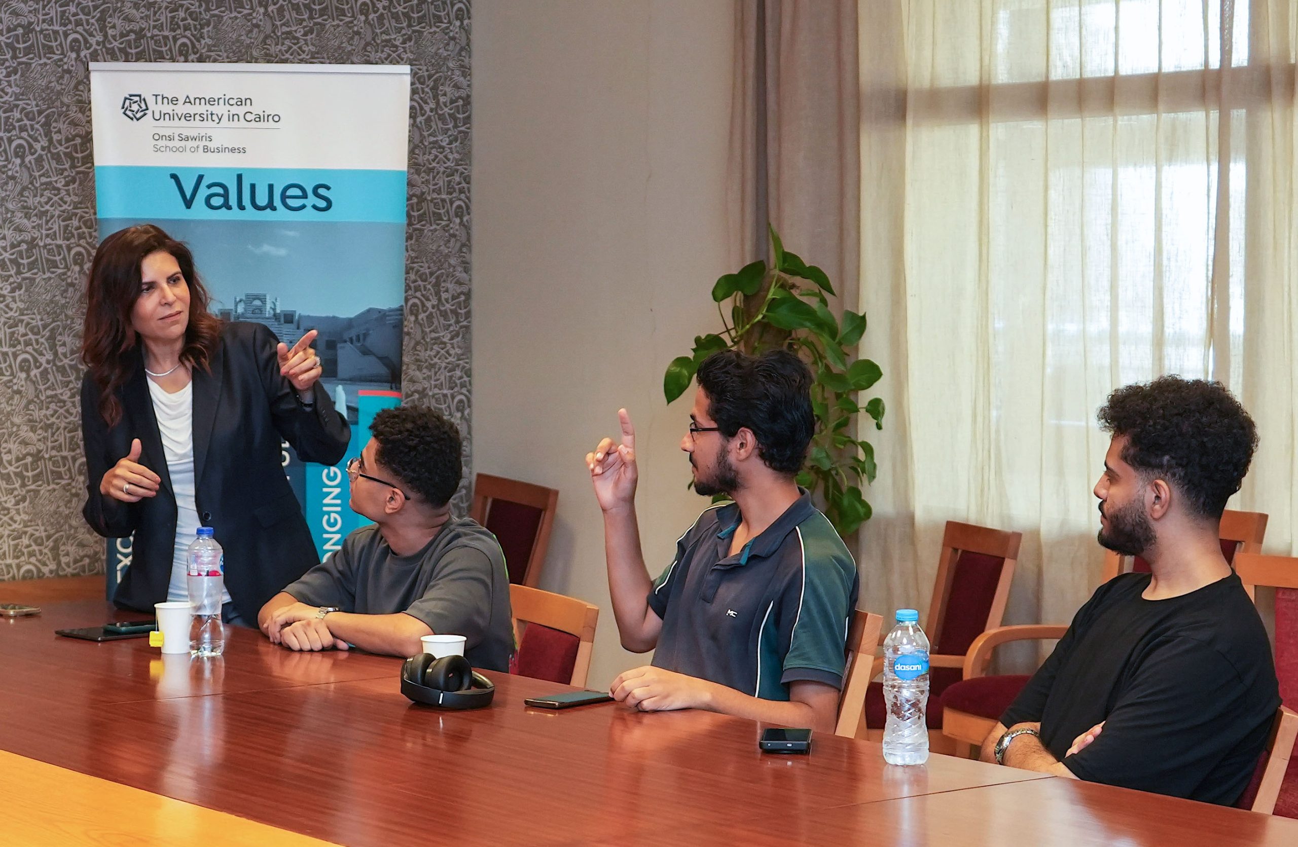 Professor Maha Mourad of AUC with some of the cohort 3 participants of the program. She was both a mentor in this program and delivered a webinar on marketing.